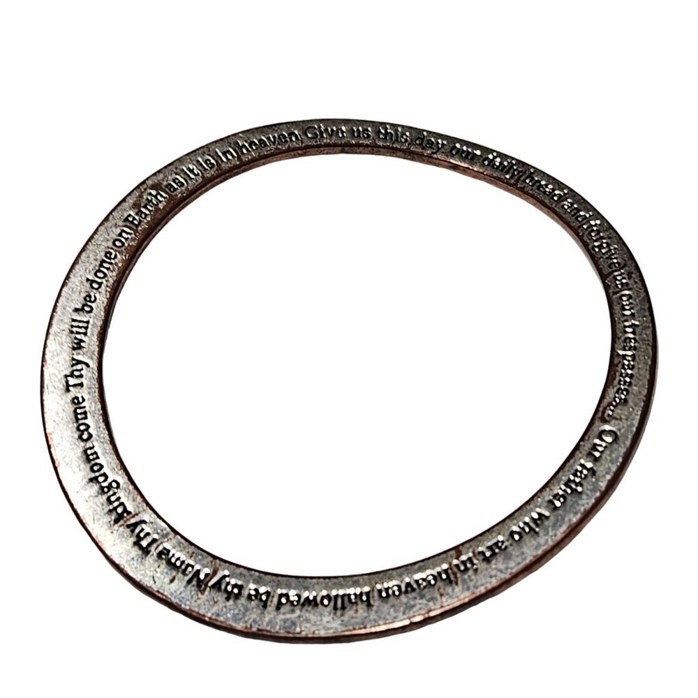 Inspirational Lords Prayer Engraved Bangle Bracelet Christian Religious Jewelry